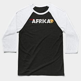 African Flag Colors Distressed Rhinoceros Mother and Calf Baseball T-Shirt